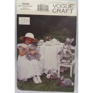 Vogue Craft 8866 Plush Bunnies Stuffed Animals One Size 1993 Vintage